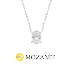 Bir Karat Mozanit Oval Kolye