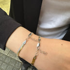 İki Renk İtalyan Yassı Zincir Bileklik