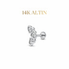 14K Üçlü Kalp Piercing