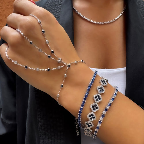 Chloe Crystal Dark Blue Stone Arm Bracelet