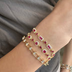 Kenarları Renkli Taşlı Tasarım Kelepçe