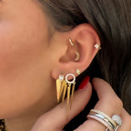 Trio Taşlı Çubuk Küpe