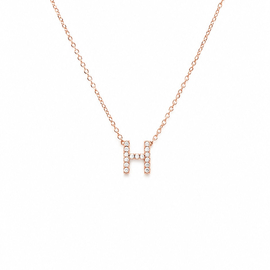 Taşlı Minimal Harf Kolye
