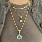 Taşlı Kar Tanesi Kolye Ucu / Charm