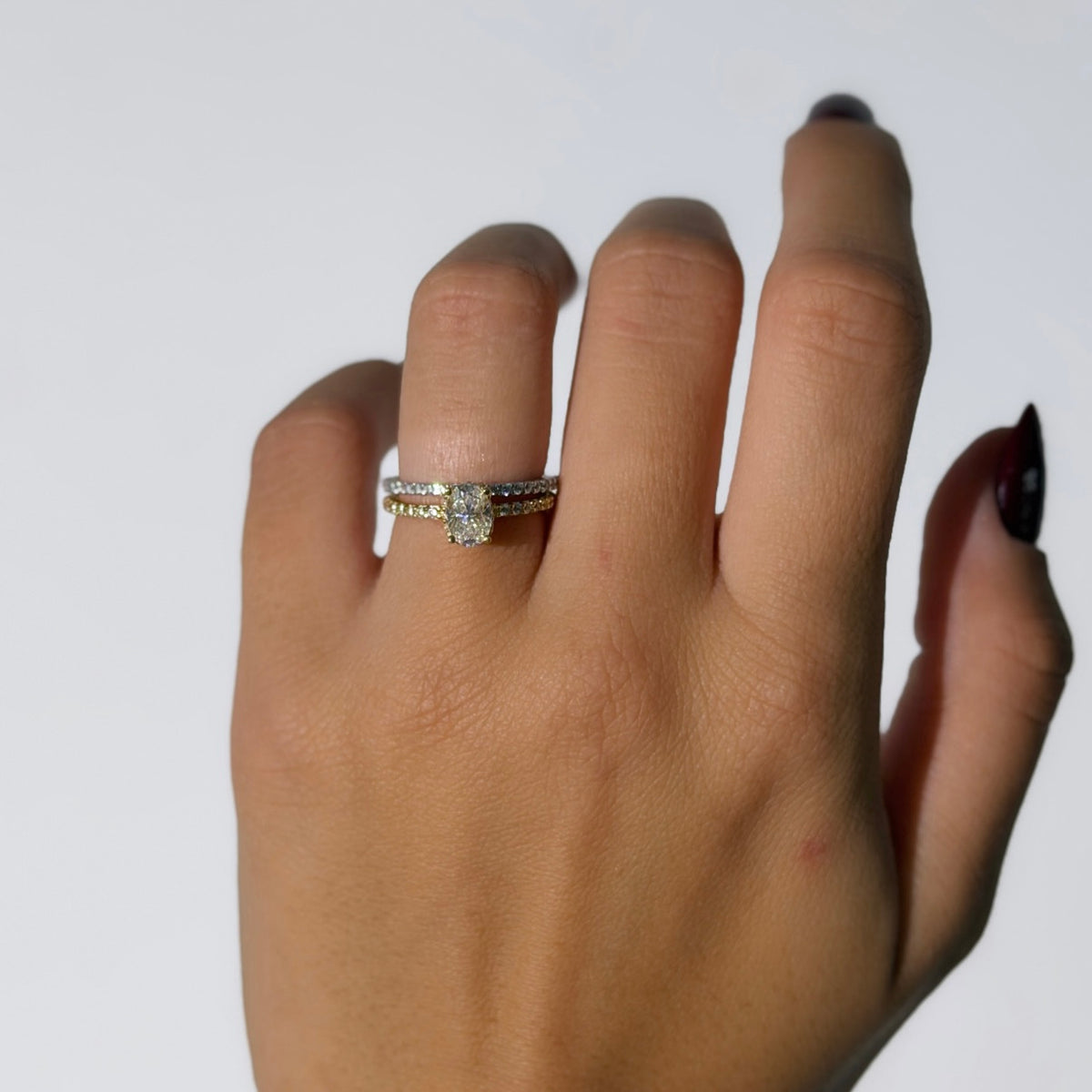 14K Damla Taşlı Stacking Yüzük