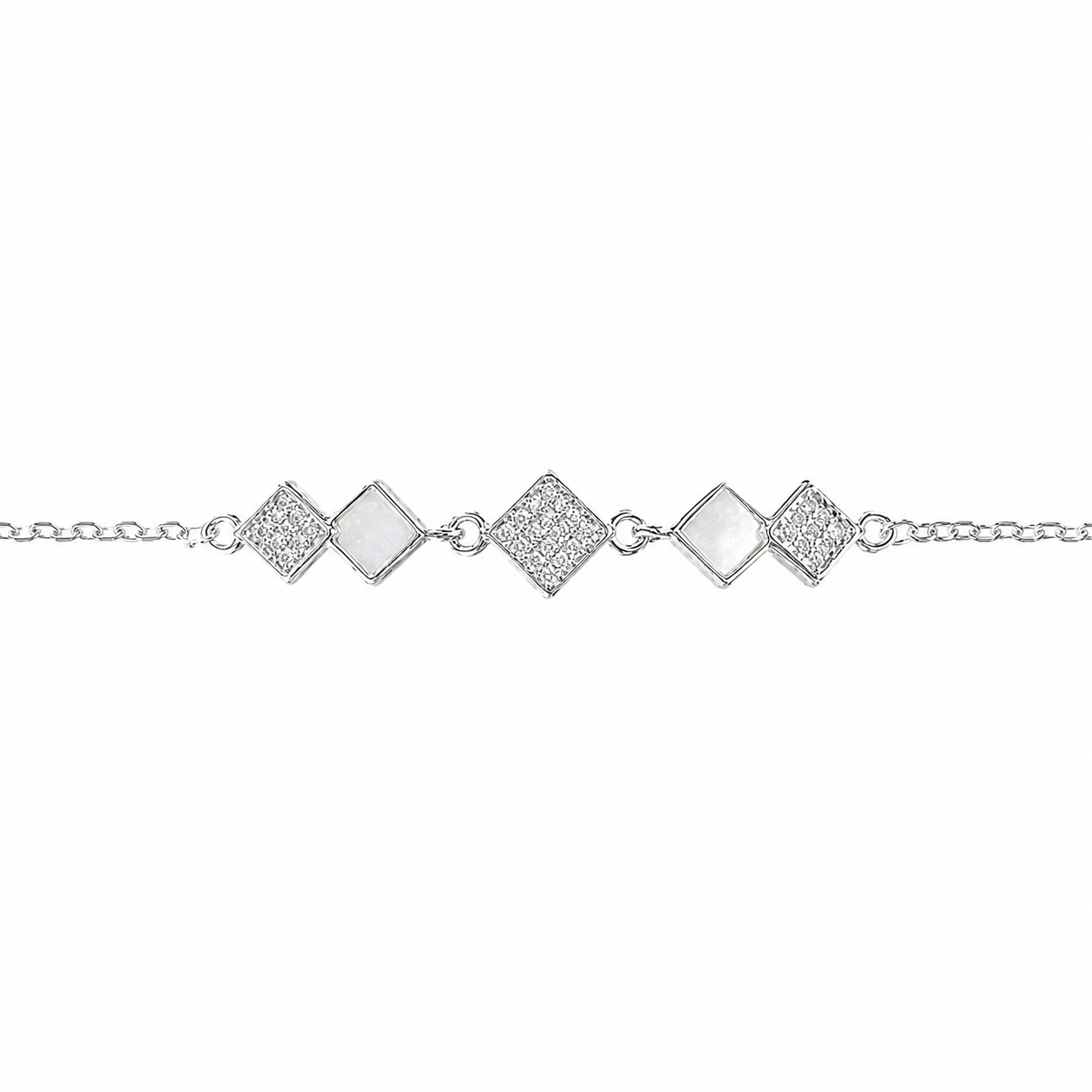 Karo-Design Perlmuttarmband mit Steinen