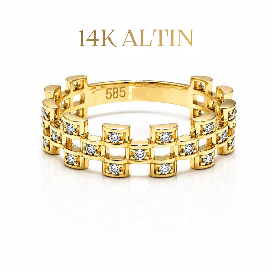 14K Prism Taşlı Yüzük