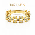 14K Prism Taşlı Yüzük