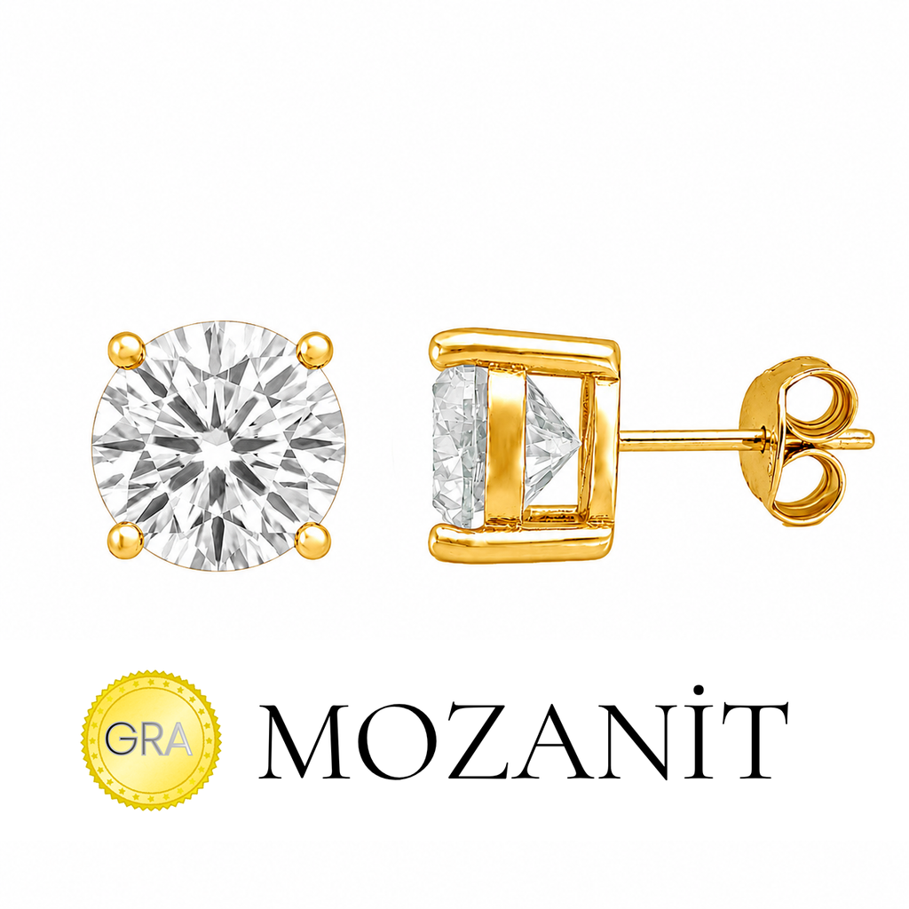 9 mm Mozanit Tektaş Küpe