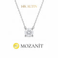14K Mozanit Bir Karat Tektaş Kolye