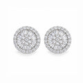 Round Earrings with Trapezoid Stone