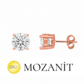 6 mm Mozanit Tektaş Küpe