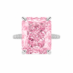 Pembe Ice Cut Taşlı Kare Kesim Yüzük