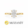 Bir Buçuk Karat Mozanit Oval Yüzük