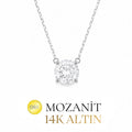 14K 8 mm Mozanit Tektaş Kolye