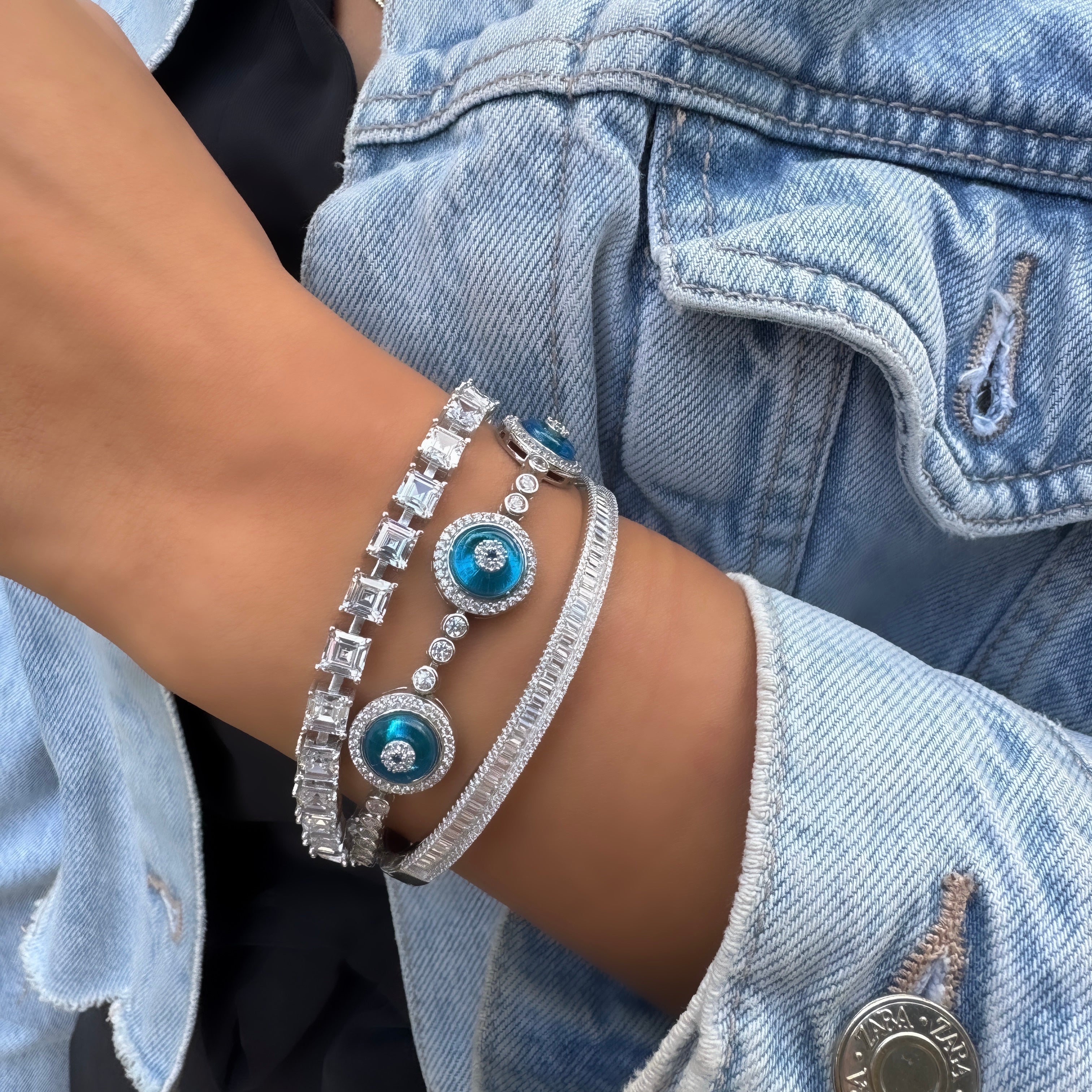 Kare Taşlı Suyolu Bileklik