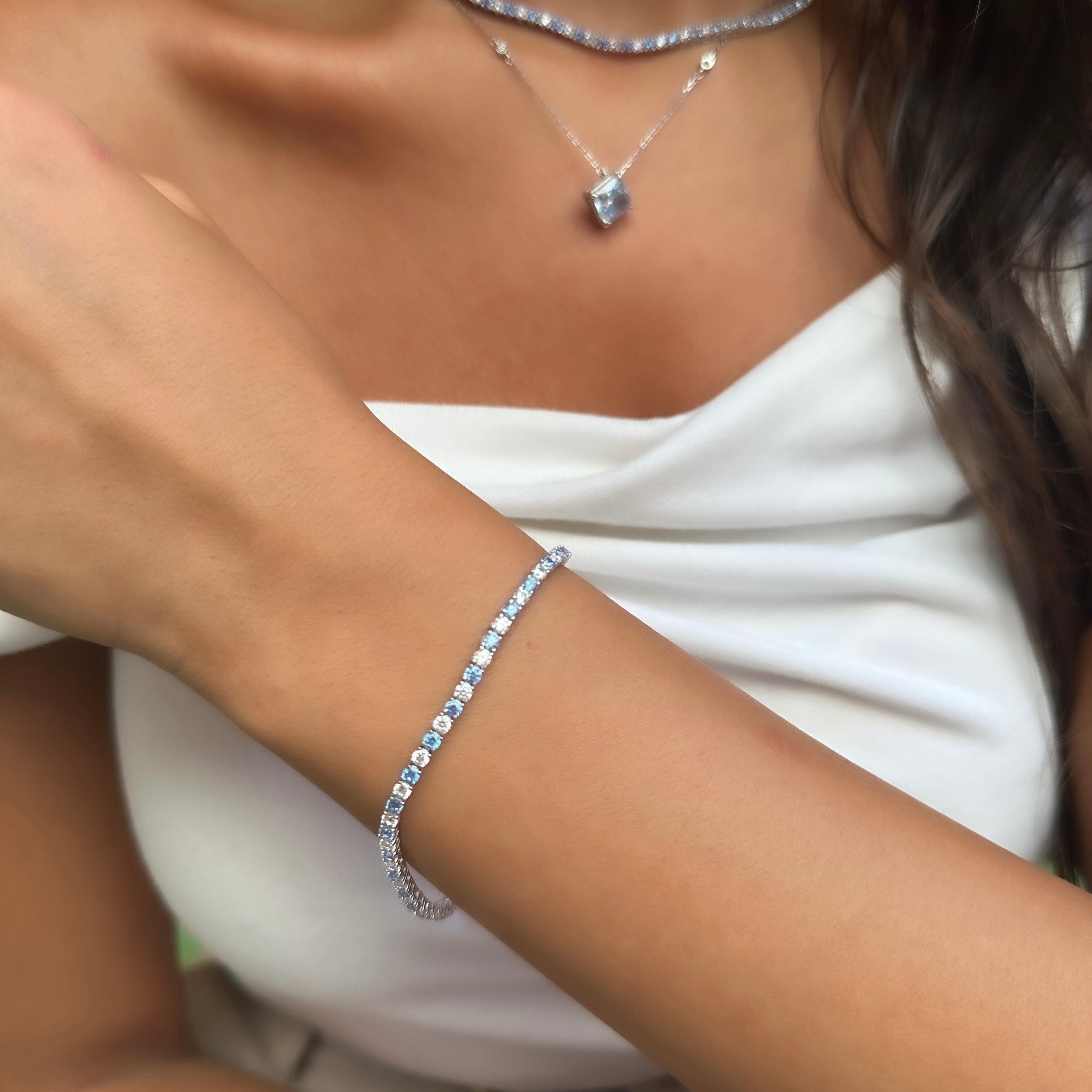 İki buçuk mm Aqua Taşlı Suyolu Bileklik