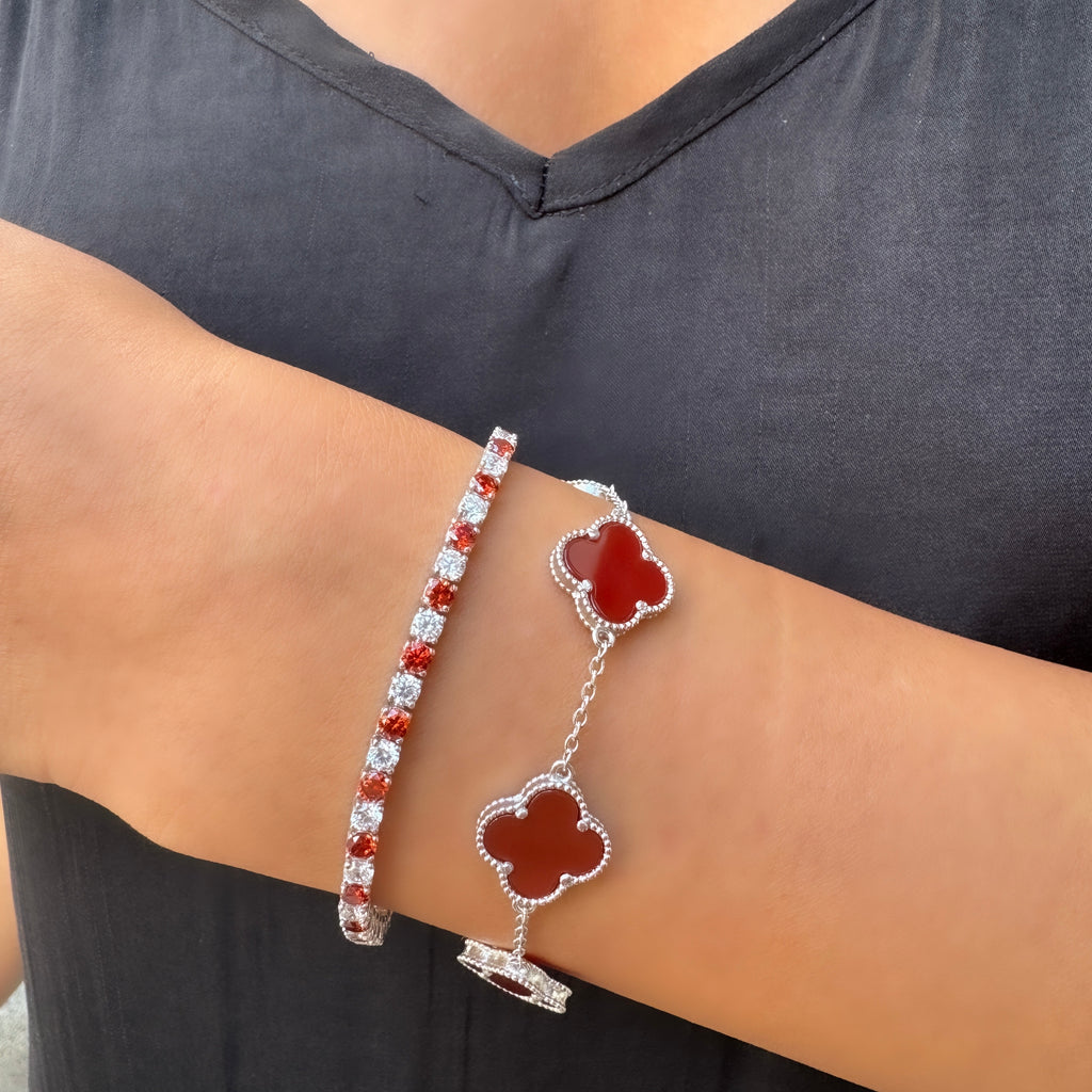 Üç Mm Garnet Taşlı Suyolu Bileklik