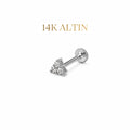 14K Trio Taşlı Piercing