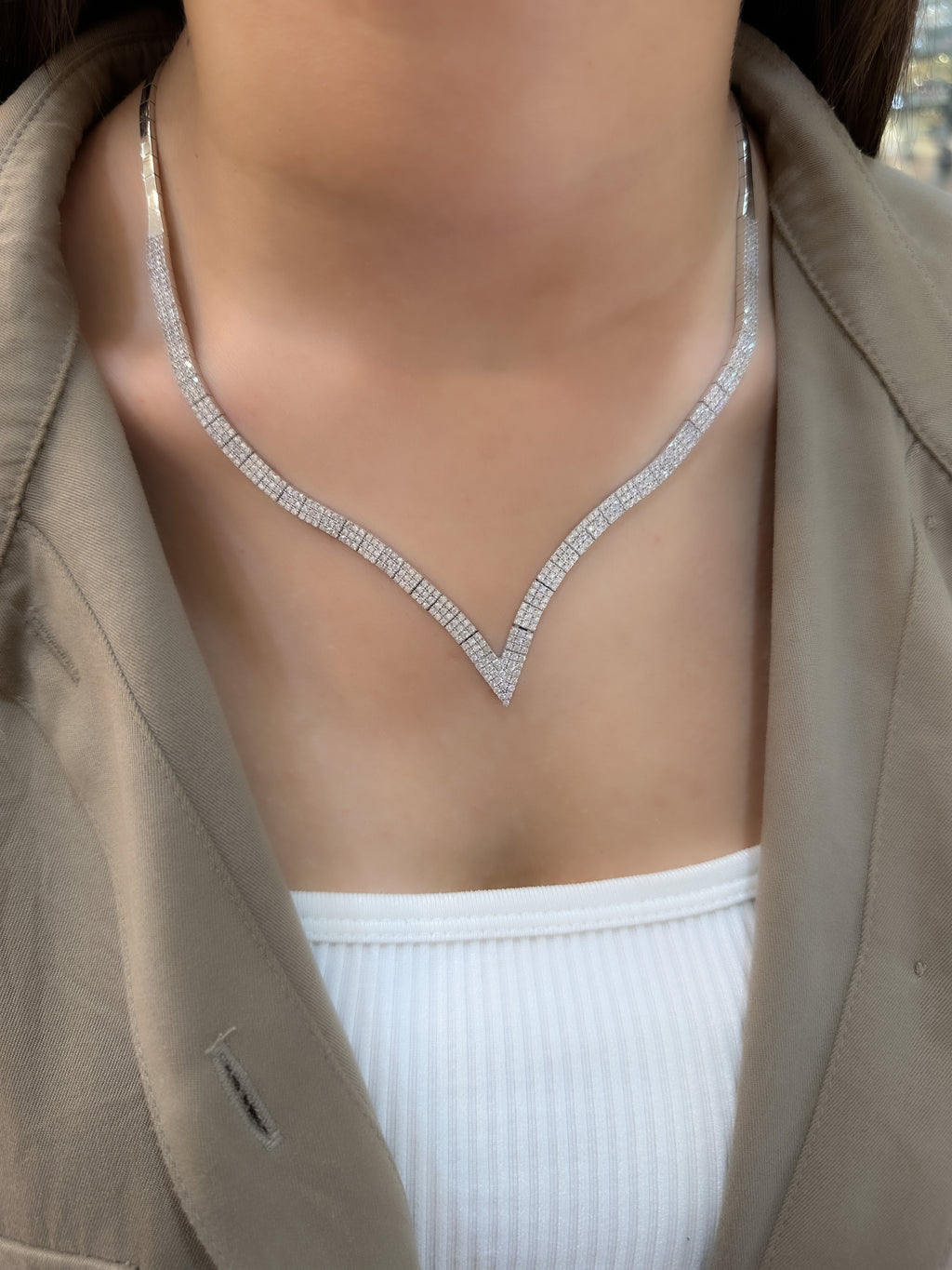 Three Row V Cut Wedding Dress Set