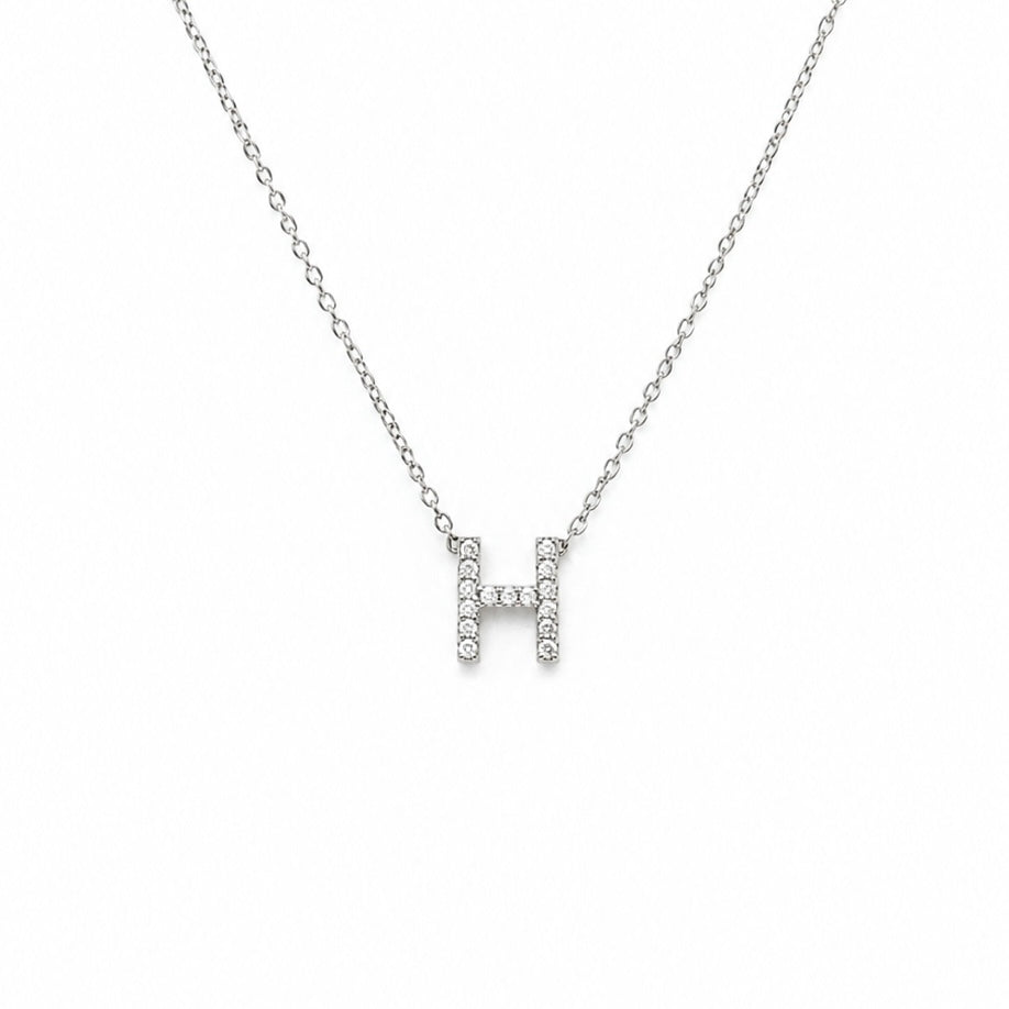 Taşlı Minimal Harf Kolye