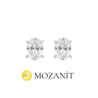 Bir Buçuk Karat Mozanit Oval Küpe