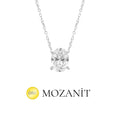 Bir Buçuk Karat Mozanit Oval Kolye