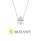 Bir Buçuk Karat Mozanit Oval Kolye