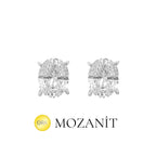 İki Karat Mozanit Oval Küpe