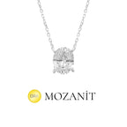 İki Karat Mozanit Oval Kolye