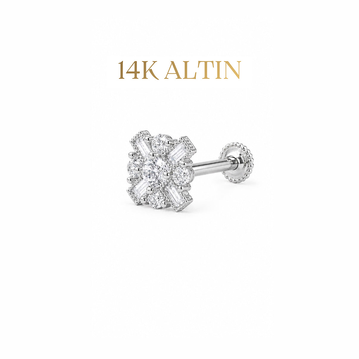 14K Taşlı Tasarım Piercing