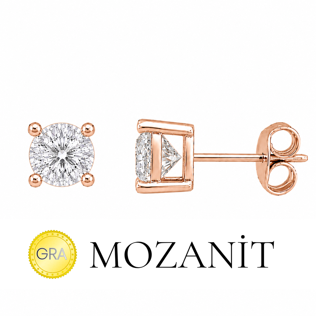Moissanit-Solitär-Ohrring