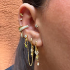 Emily Karo Taşlı Chain Küpe