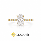 Bir Buçuk Karat Mozanit Taşlı Oval Yüzük