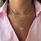 Pembe Taşlı Designer Zincir