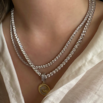 Four mm Moissanite Waterway Necklace