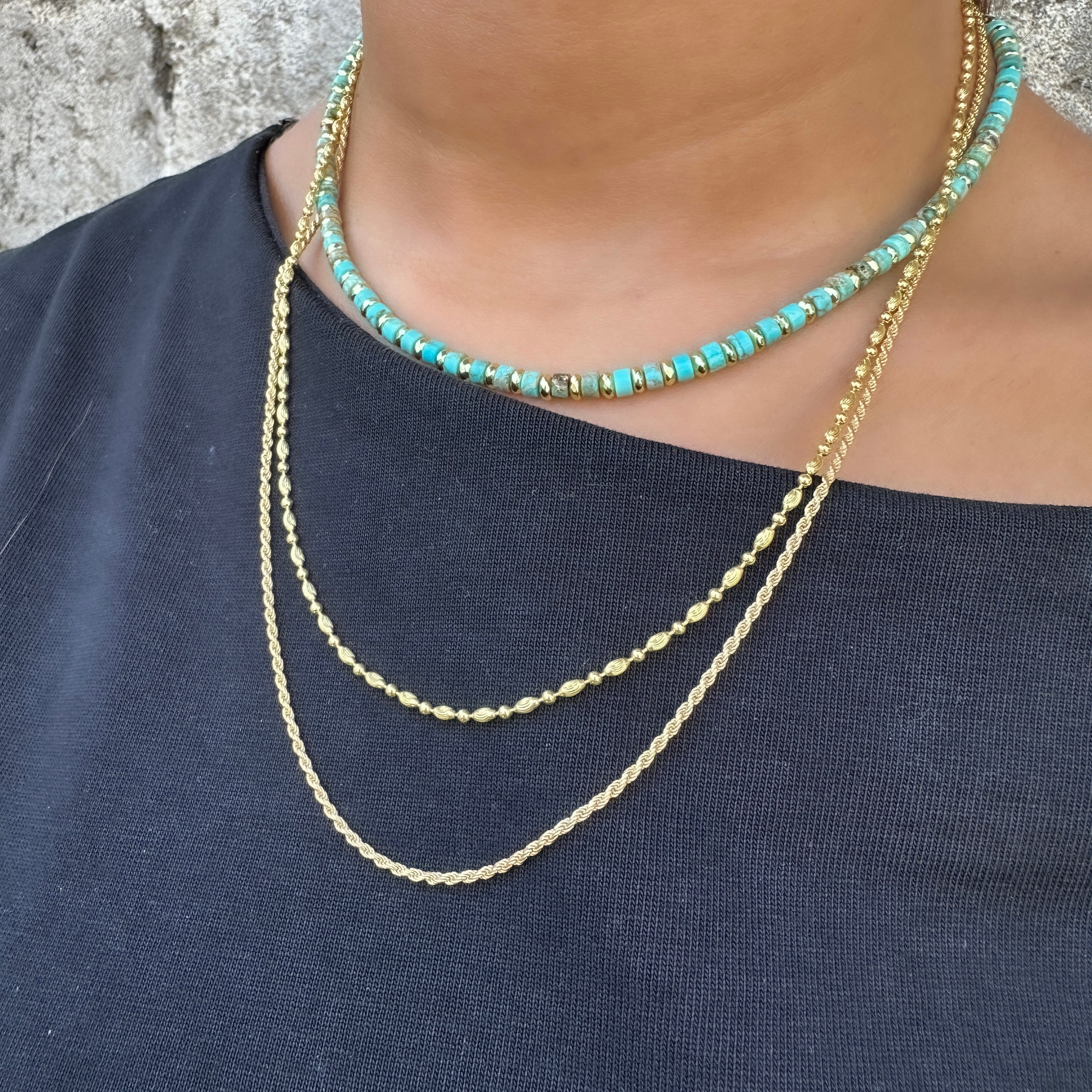 Turkuaz Doğal Taş Kolye