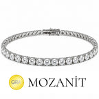 Vier mm großes Moissanit-Wasserstraßenarmband
