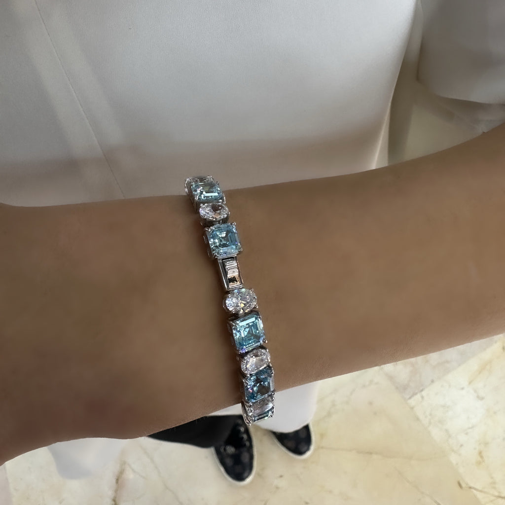 Blue Stone Square Waterway Bracelet