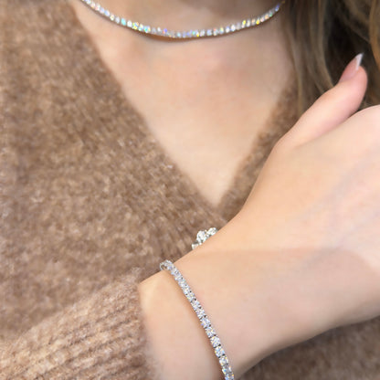 Üç mm Mozanit Suyolu Kolye