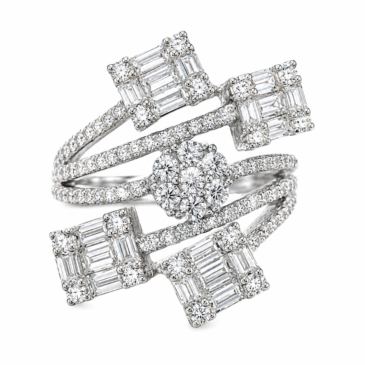 Transitional Design Baguette Ring