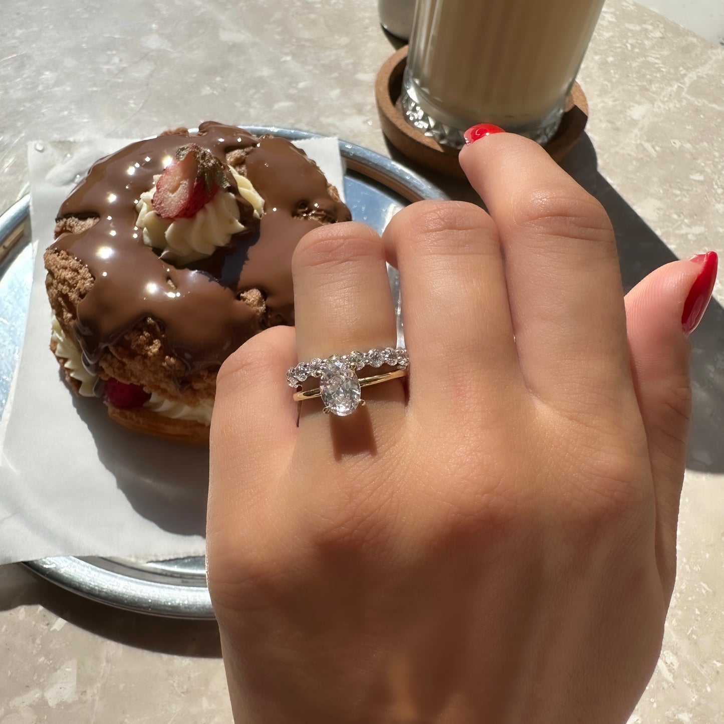 14K 1.25 Karat Oval Yüzük