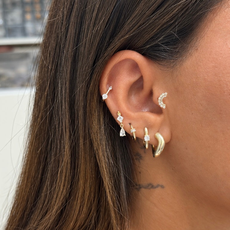 Lunelle Çift Taşlı Halka Piercing