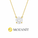 8 mm Mozanit Tektaş Kolye