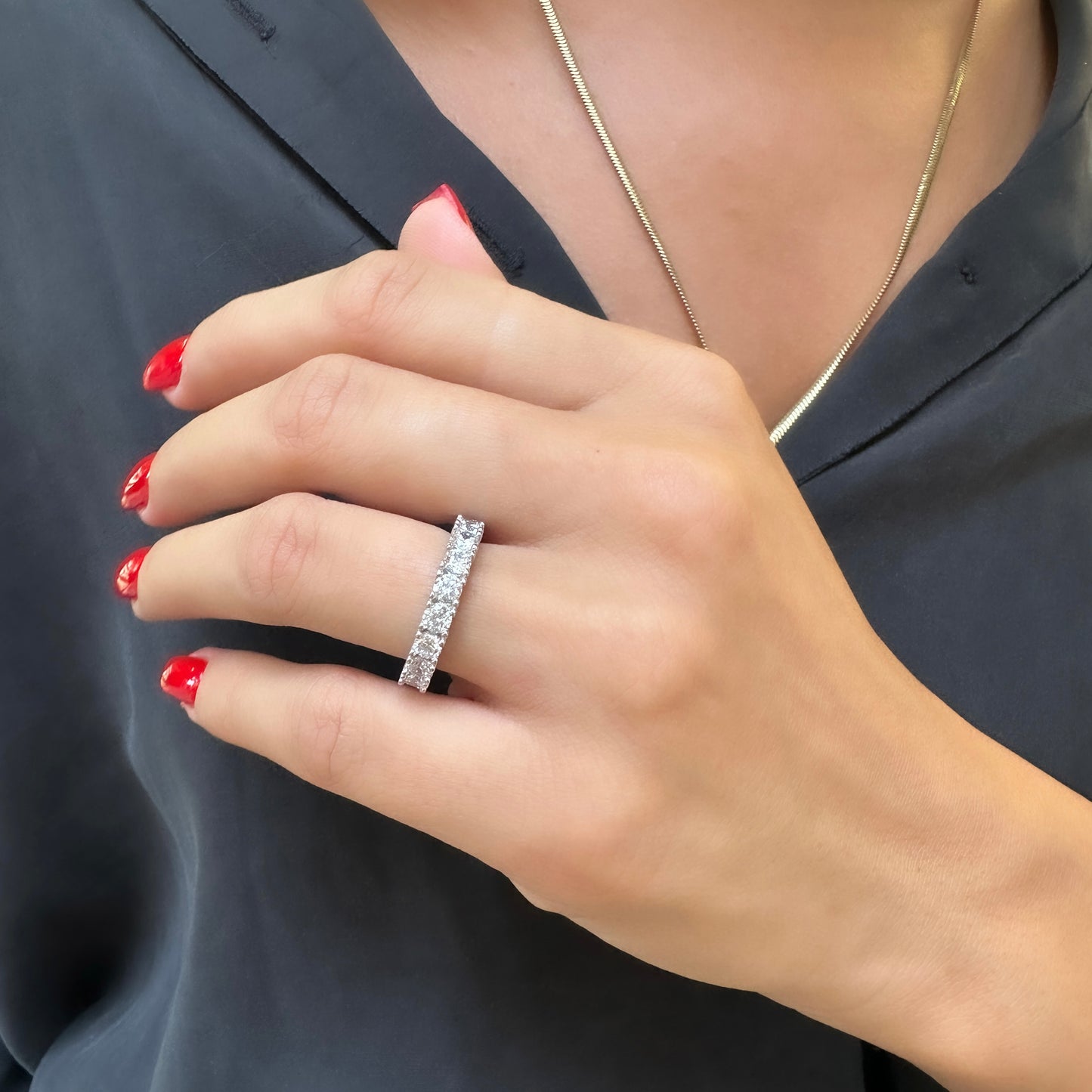 Medium Size Eternity Ring with Stone