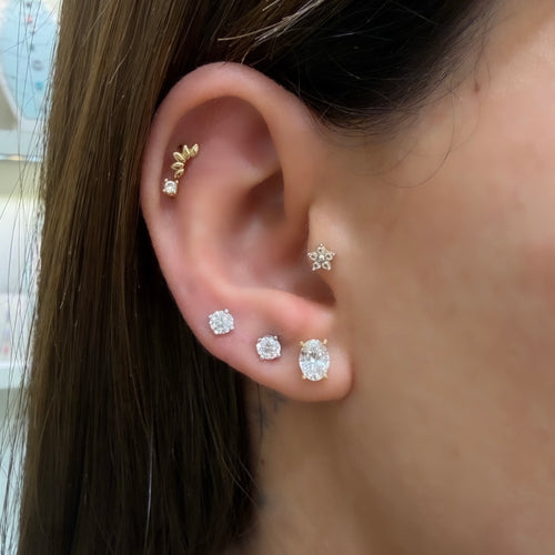 0.75 Karat D-Color Oval Küpe