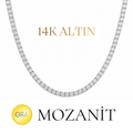 14K İki Buçuk mm Mozanit Suyolu Kolye