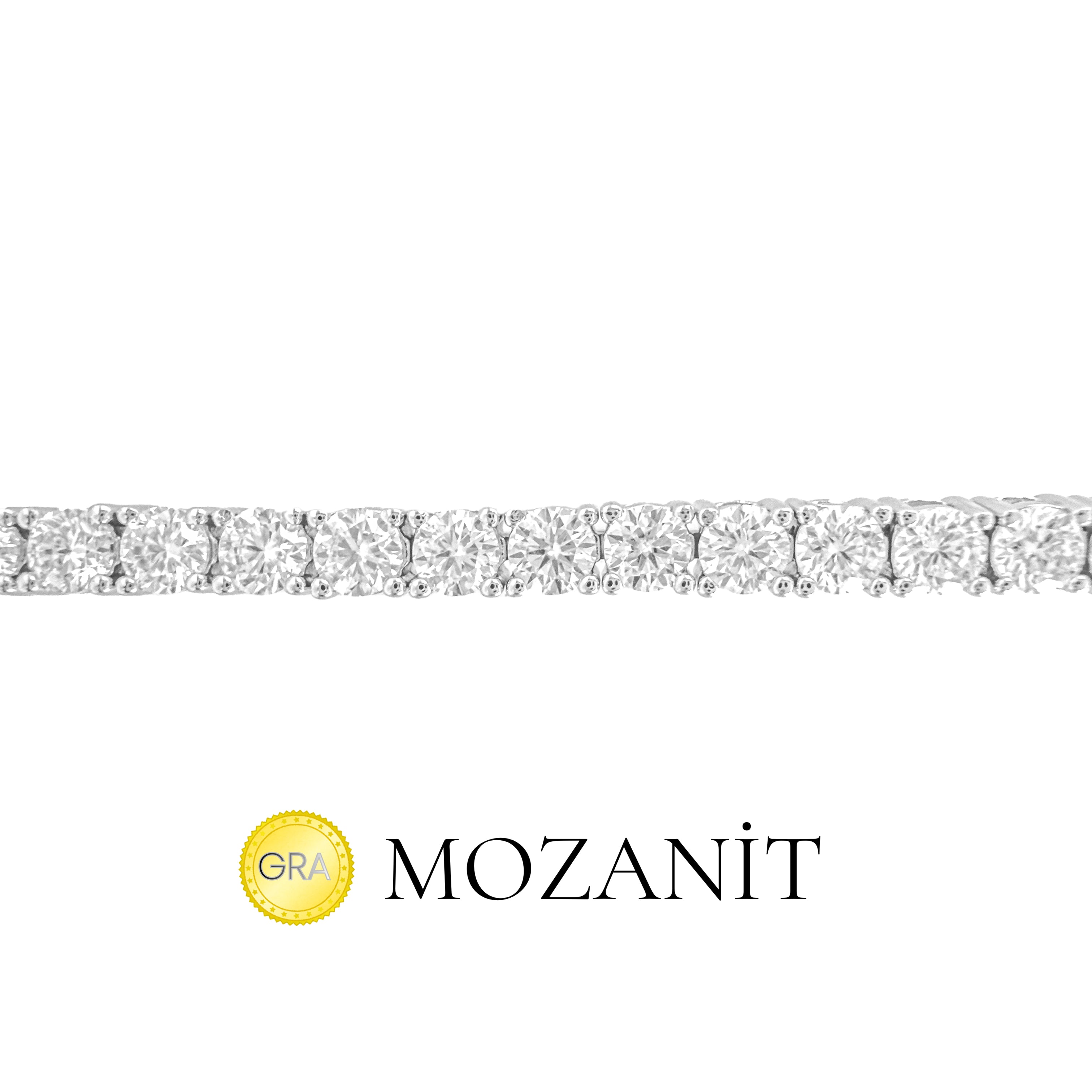 İki Buçuk mm Mozanit Suyolu Bileklik