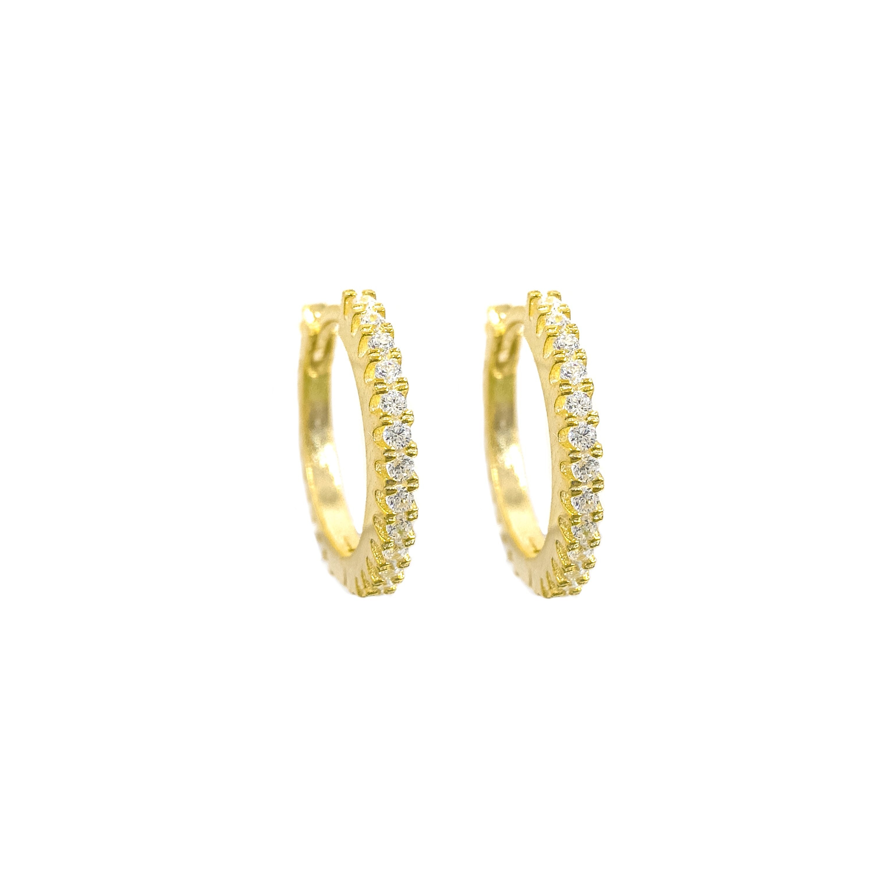 Küçük Boy Taşlı Halka Küpe