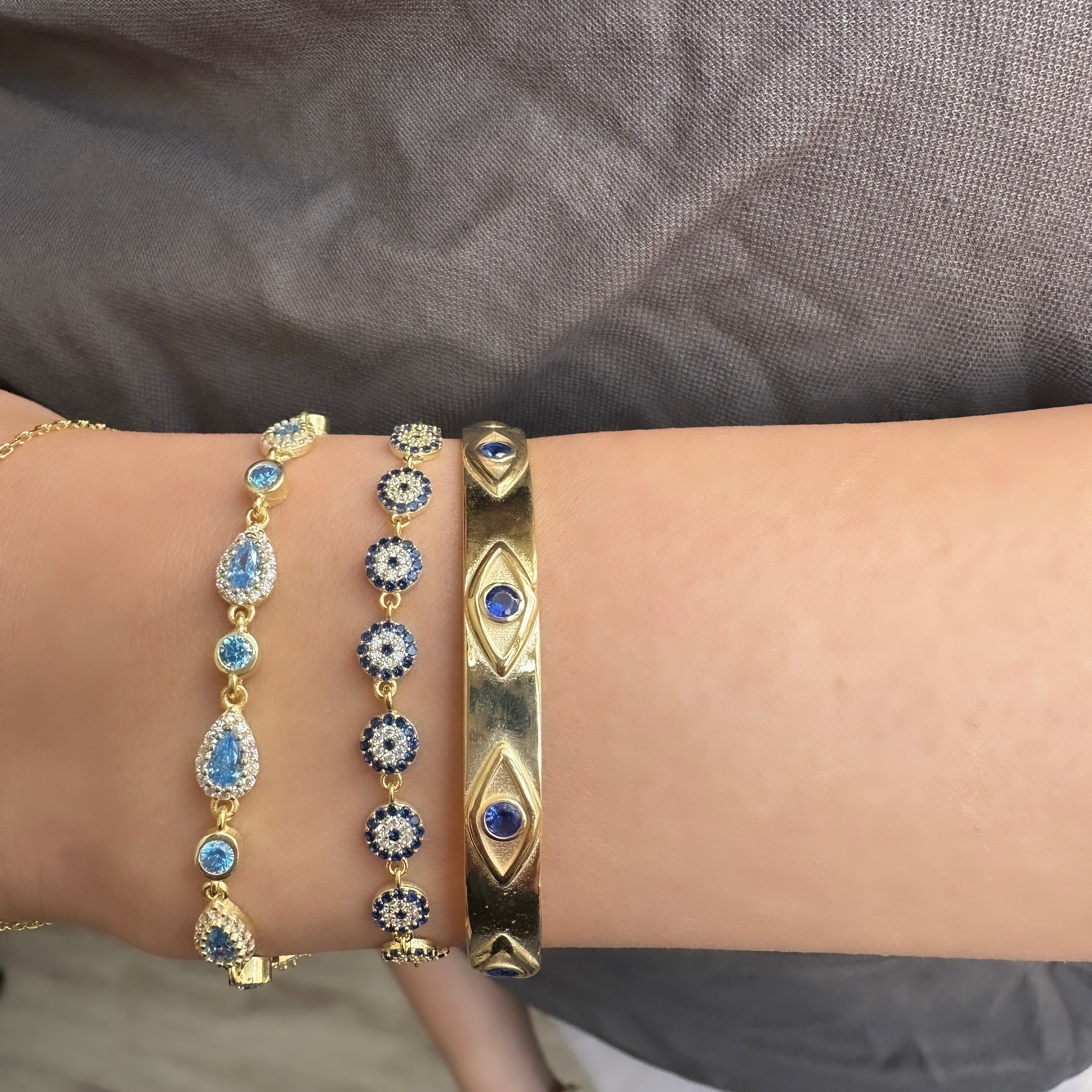 Damla Model Renkli Taşlı Bileklik